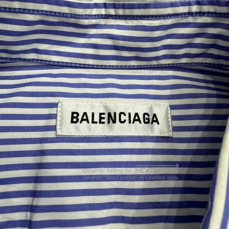 Balenciaga Balenciaga Embroidered Letter Striped Shirt Size XXS / US 00 / IT 34 - 2 Thumbnail