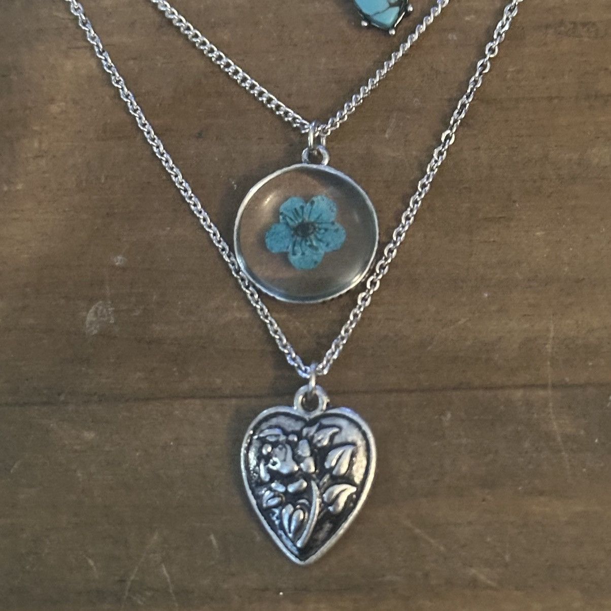 Other Silver tone multi layered pendant necklace Size ONE SIZE - 3 Thumbnail