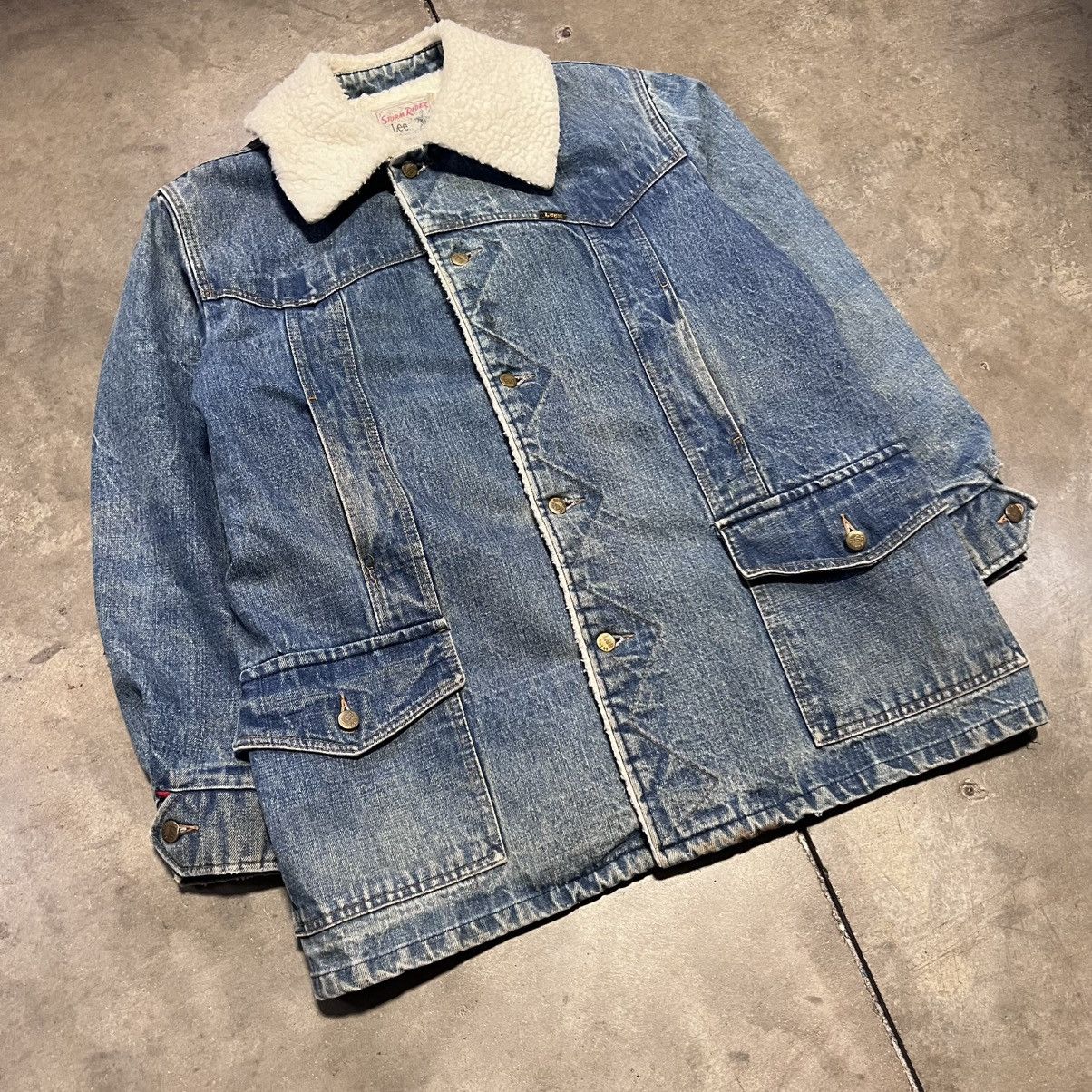 Lee Vintage 80s Lee Storm Rider Denim Jacket Sherpa Lined USA Size US XL / EU 56 / 4 - 2 Thumbnail