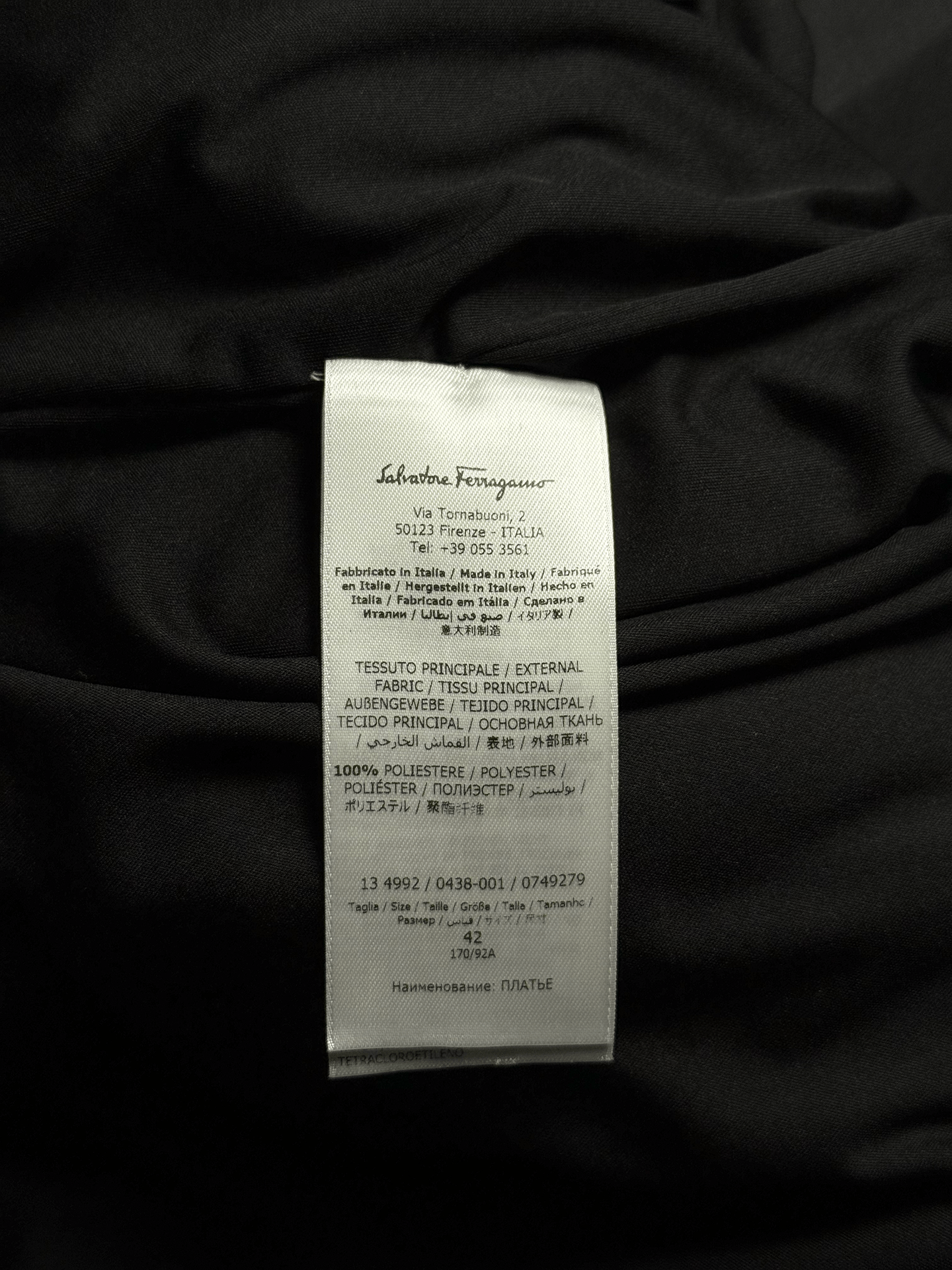 Salvatore Ferragamo Ferragamo black asymmetric draped long sleeve dress Size M / US 6-8 / IT 42-44 - 5 Thumbnail