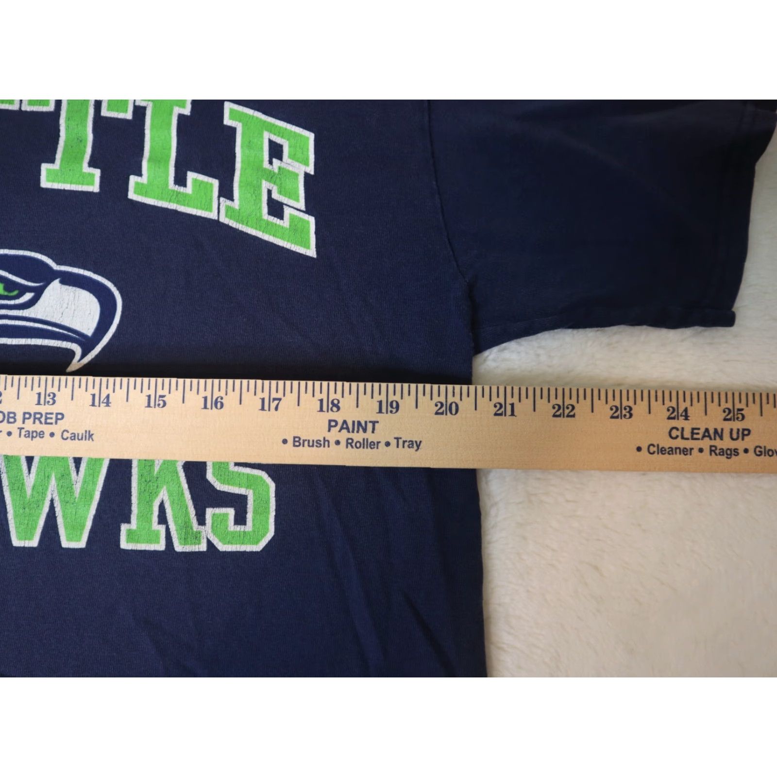 Vintage Seattle Seahawks T Shirt Size Large Navy Crew Neck 100% Cotton Classic Football Majestic Men LC Blue Nike? Size US L / EU 52-54 / 3 - 3 Thumbnail