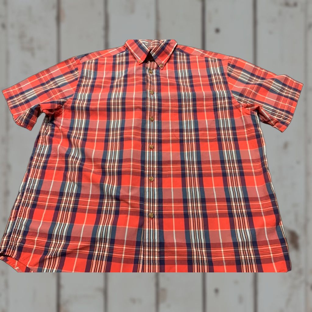 Roundtree & Yorke VINTAGE Roundtree & Yorke Shirt Mens Large L Button-Down Red Plaid Short Sleeve Size US L / EU 52-54 / 3 - 1 Thumbnail