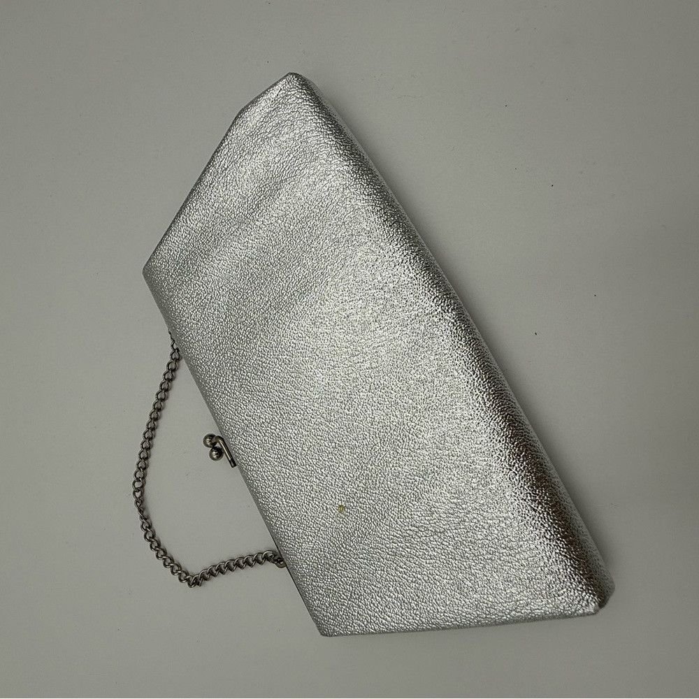 Other Elegant Vintage Silver Clutch Evening Bag Bag With Chain Han Size ONE SIZE - 4 Thumbnail