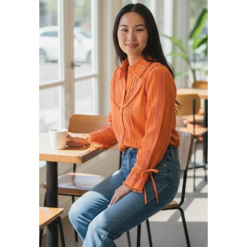 Other Rosalita Mcgee Dopamine Orange Embellished Shirt size Medium Size M / US 6-8 / IT 42-44 - 7 Thumbnail
