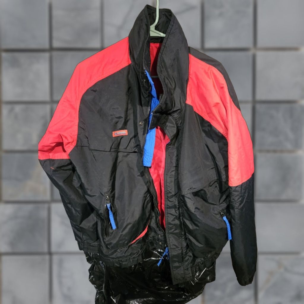 Vintage VINTAGE Columbia Powder Keg Jacket Mens L Black Red