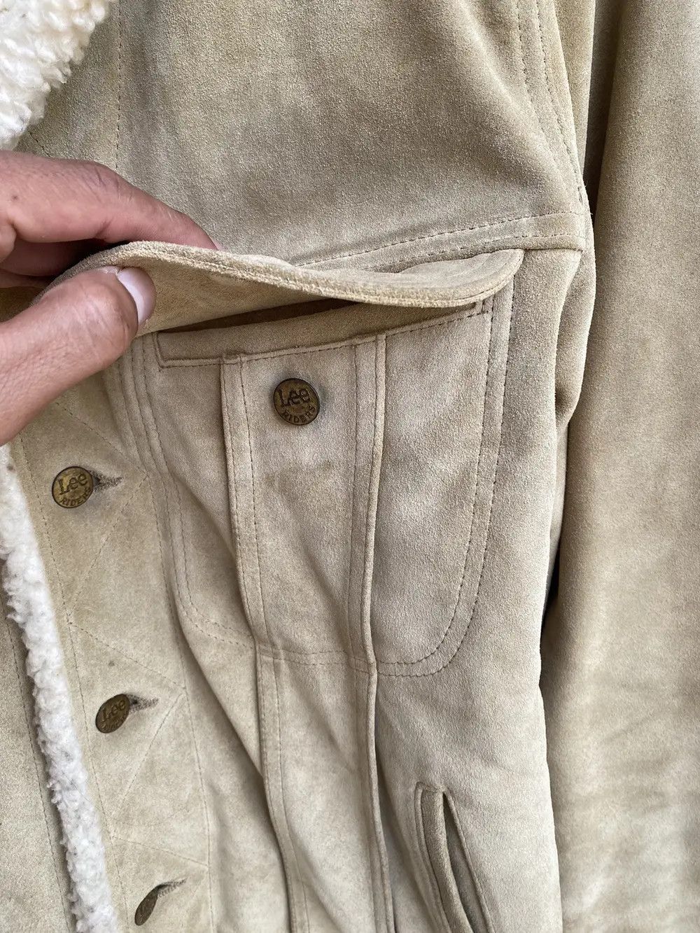 Lee × Vintage Vtg Storm Rider Lee Suede Leather Jacket Size US S / EU 44-46 / 1 - 11 Thumbnail