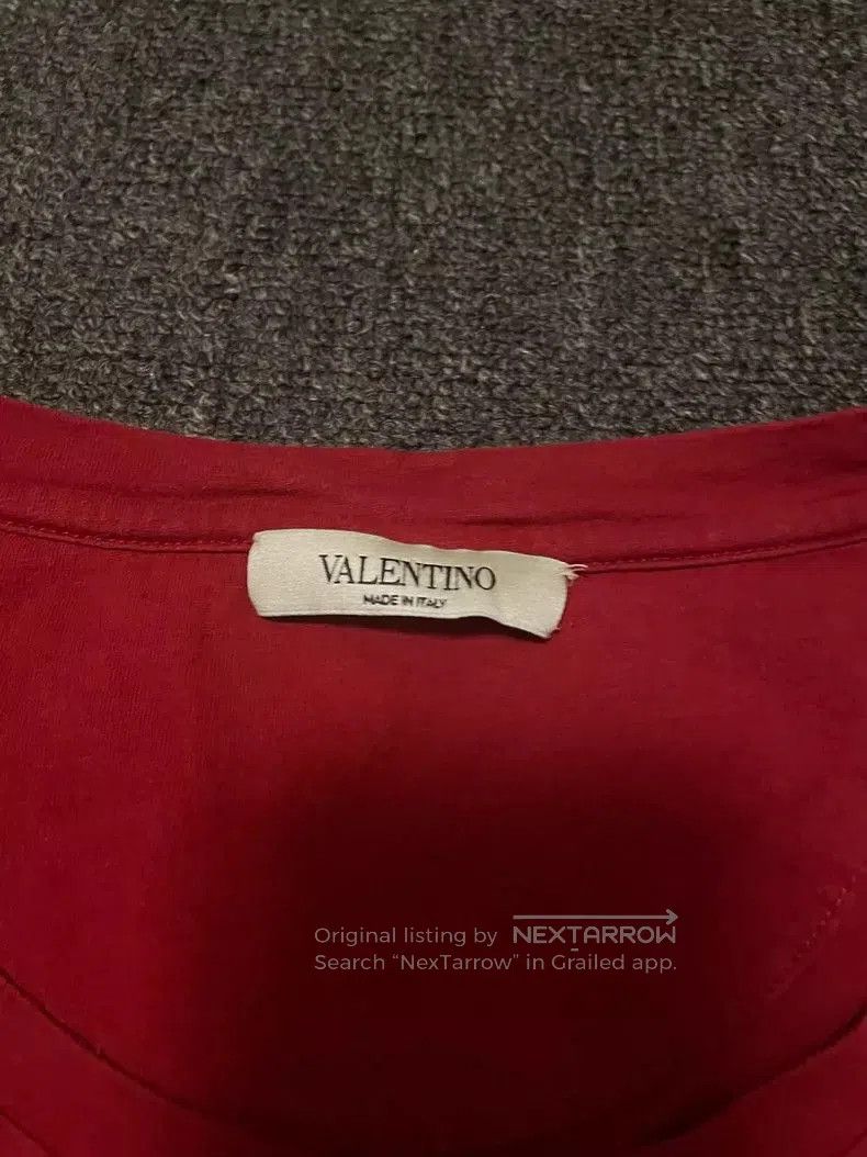 Valentino Valentino Red Distressed Short Sleeve T. Size US L / EU 52-54 / 3 - 4 Thumbnail