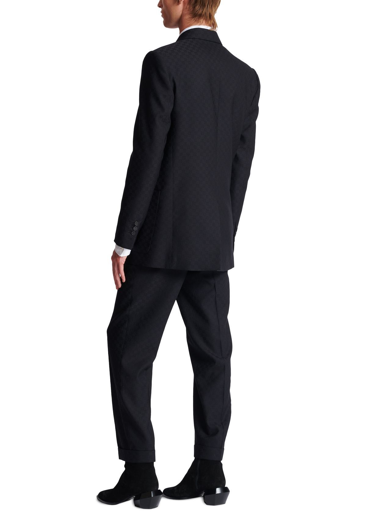Balmain o1s1wg110125 Jacquard Monogram Blazer in Black Size US L / EU 52-54 / 3 - 3 Thumbnail