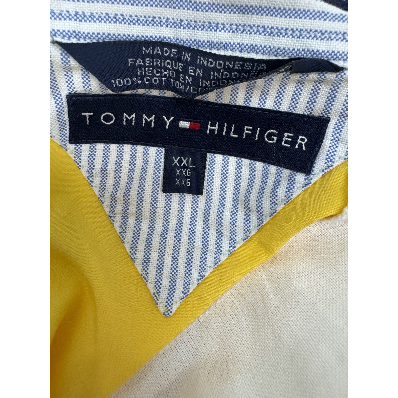 Tommy Hilfiger Y2K Vintage Twee Tommy Hilfiger Shirt Yellow White XXL Size US M / EU 48-50 / 2 - 2 Thumbnail