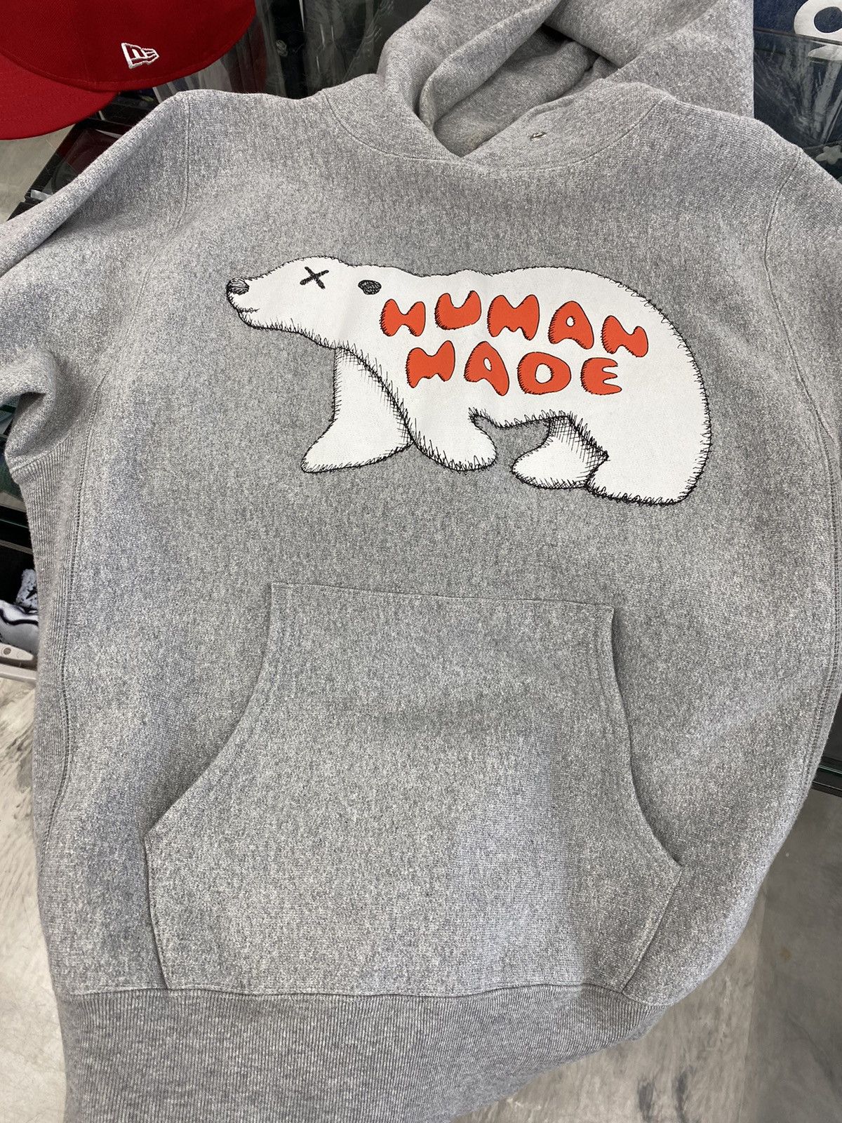 Human Made x Kaws polar bear hoodie grey medium authentic