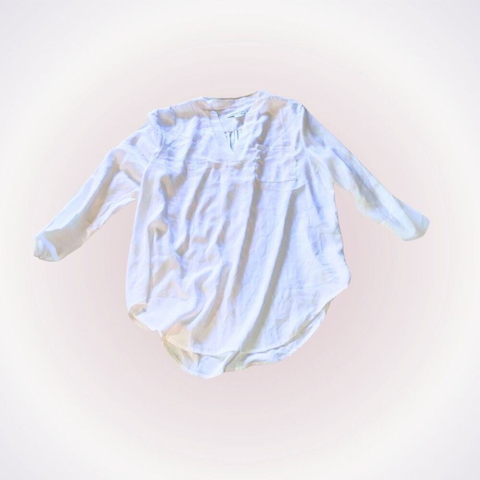 Coldwater Creek Coldwater Creek White Sheer Layered Blouse | Sz M Size M / US 6-8 / IT 42-44 - 1 Thumbnail