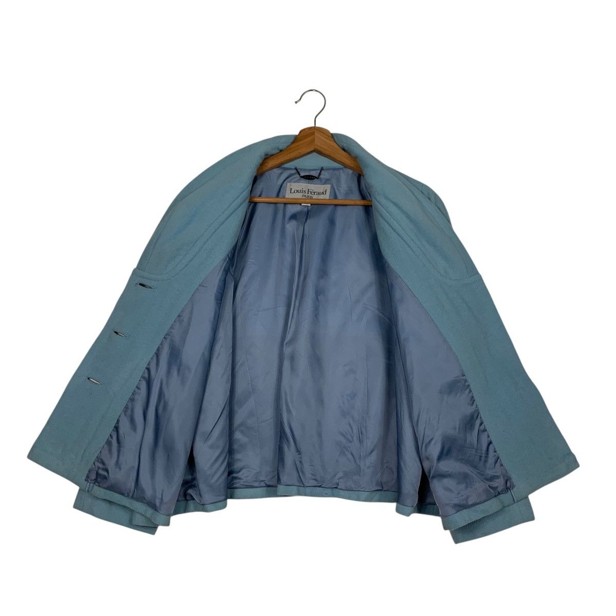 Louis Feraud LOUIS FERAUD Baby Blue Wool Oversized Coat Jacket #2038-C88 Size M / US 6-8 / IT 42-44 - 11 Thumbnail