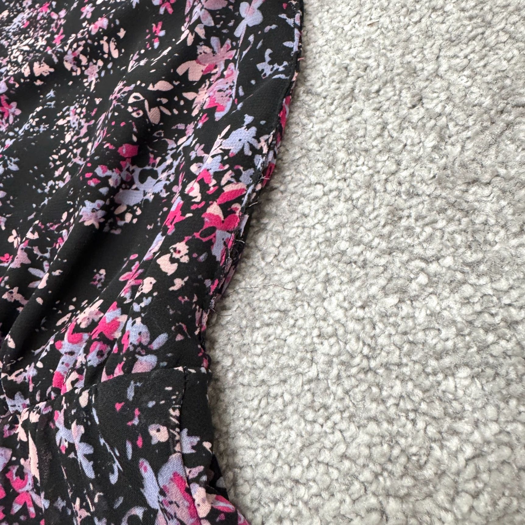 AQUA Aqua Puff Sleeve Mini Dress Womens L Black Floral Elastic Waist Long Sleeve Size L / US 10 / IT 46 - 4 Thumbnail