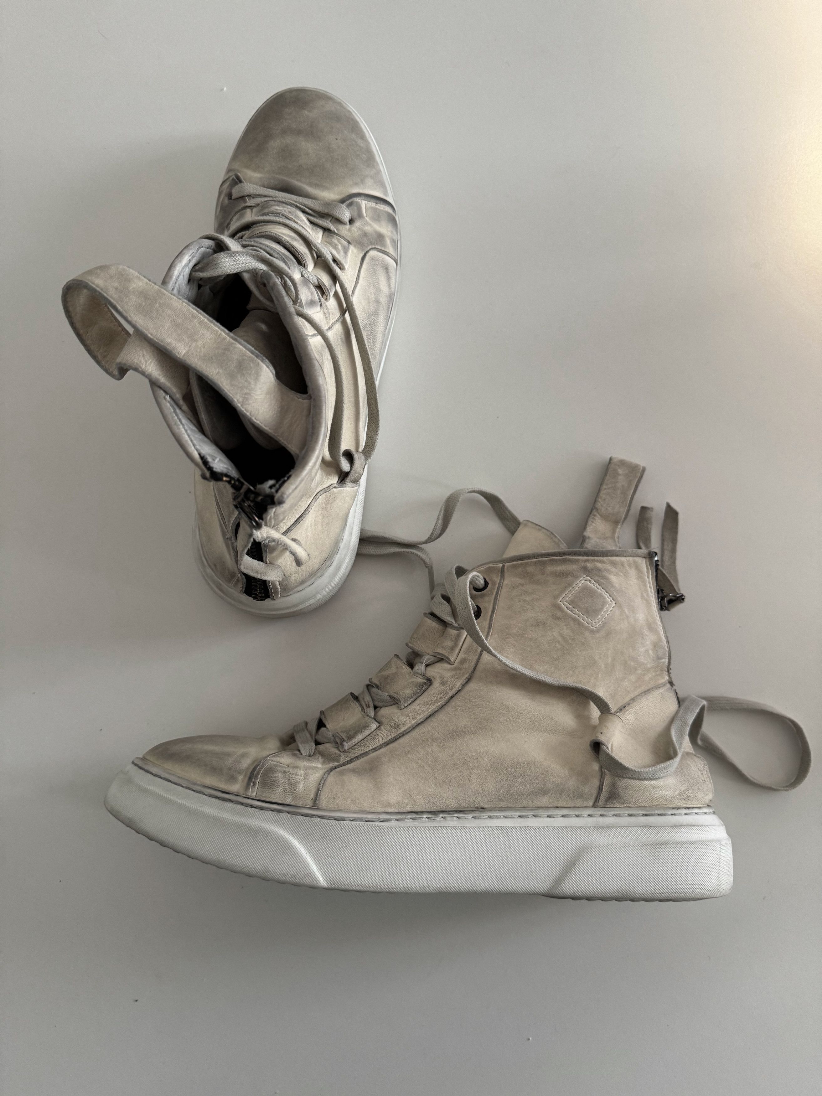 Masnada Masnada Strap Leather Sneakers - Dirty White Size US 12 / EU 45 - 1 Thumbnail