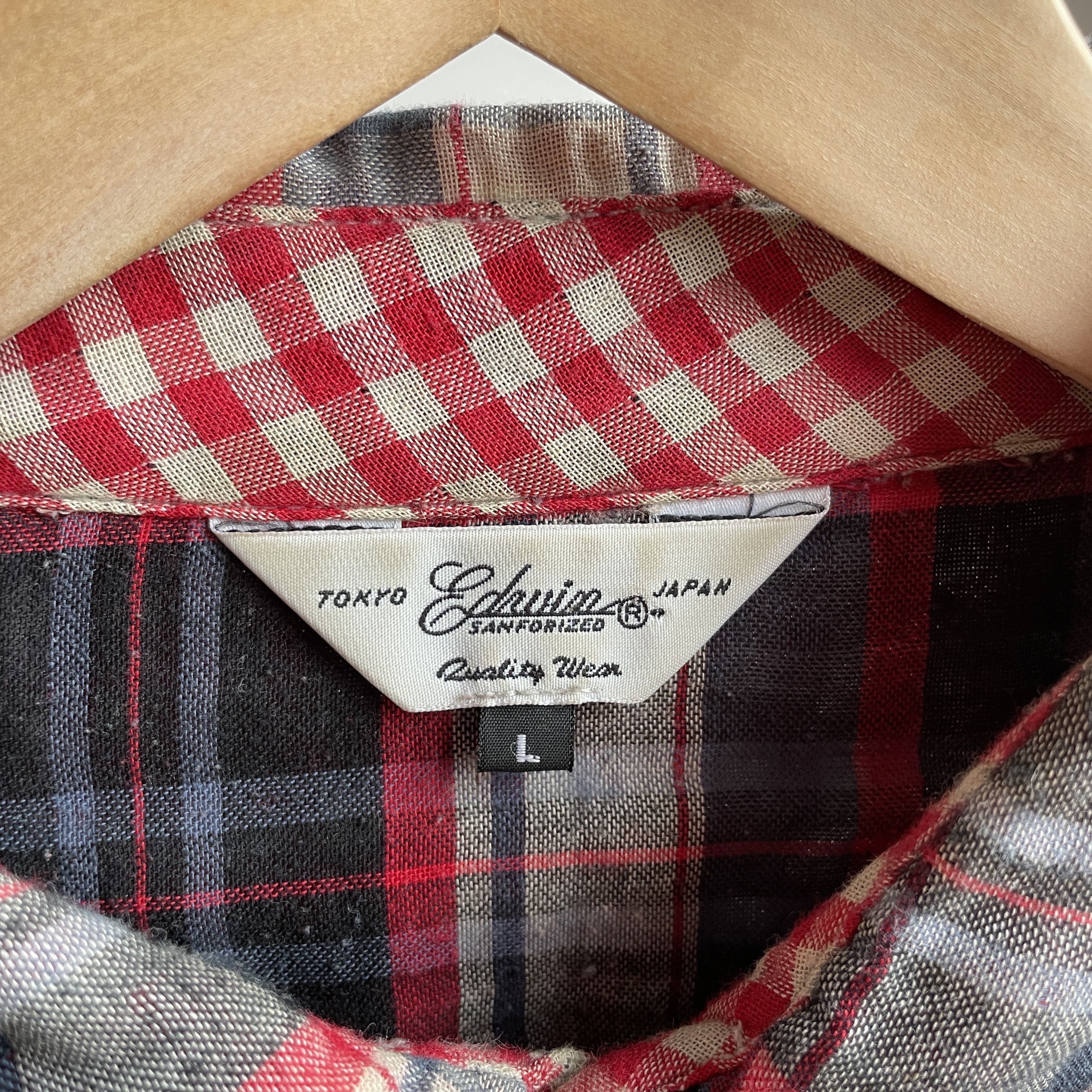Edwin Edwin Plaid Shin Double Face Shirt Size L Size US L / EU 52-54 / 3 - 7 Thumbnail