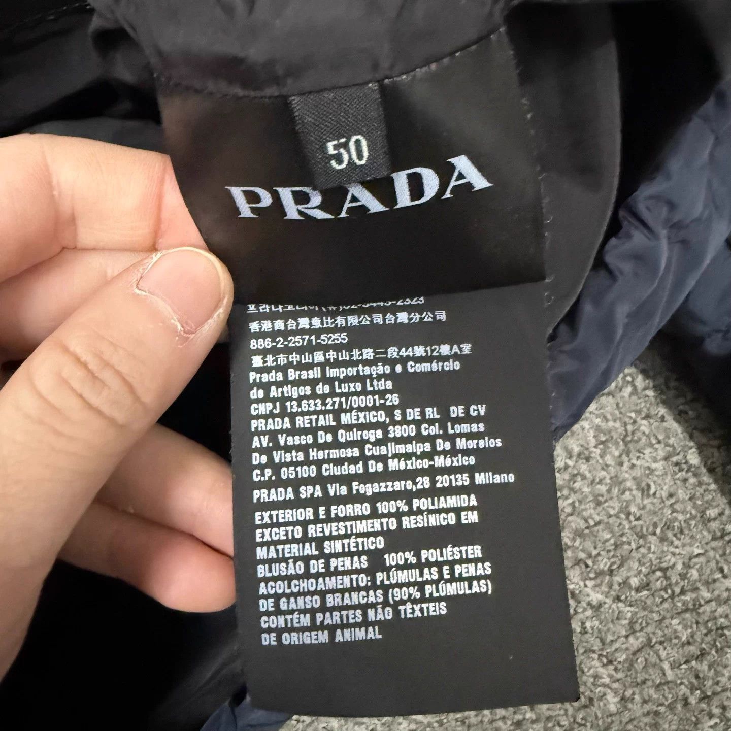 Prada Prada navy blue tri-logo down jacket 50 95 new Size US M / EU 48-50 / 2 - 4 Thumbnail