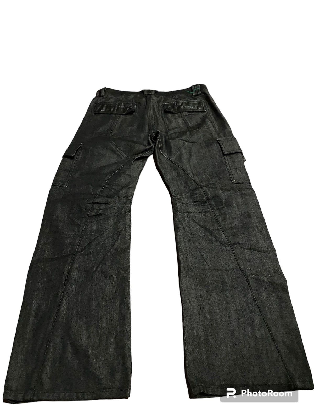 Japanese Brand Flare jeans Kenji Ito multi pocket low boot cut Size US 33 - 5 Thumbnail