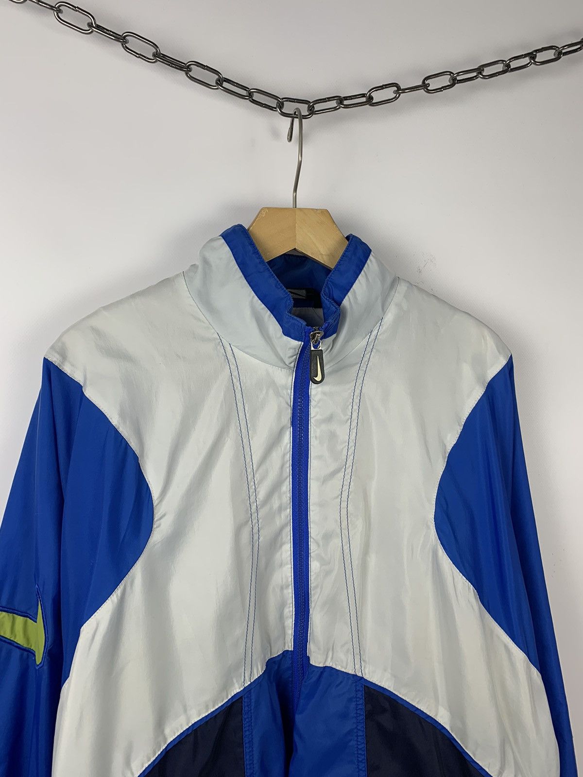 Vintage Nike Vintage Retro Nylon Jacket Big Logo Swoosh Zip 90’s Size US XL / EU 56 / 4 - 2 Thumbnail