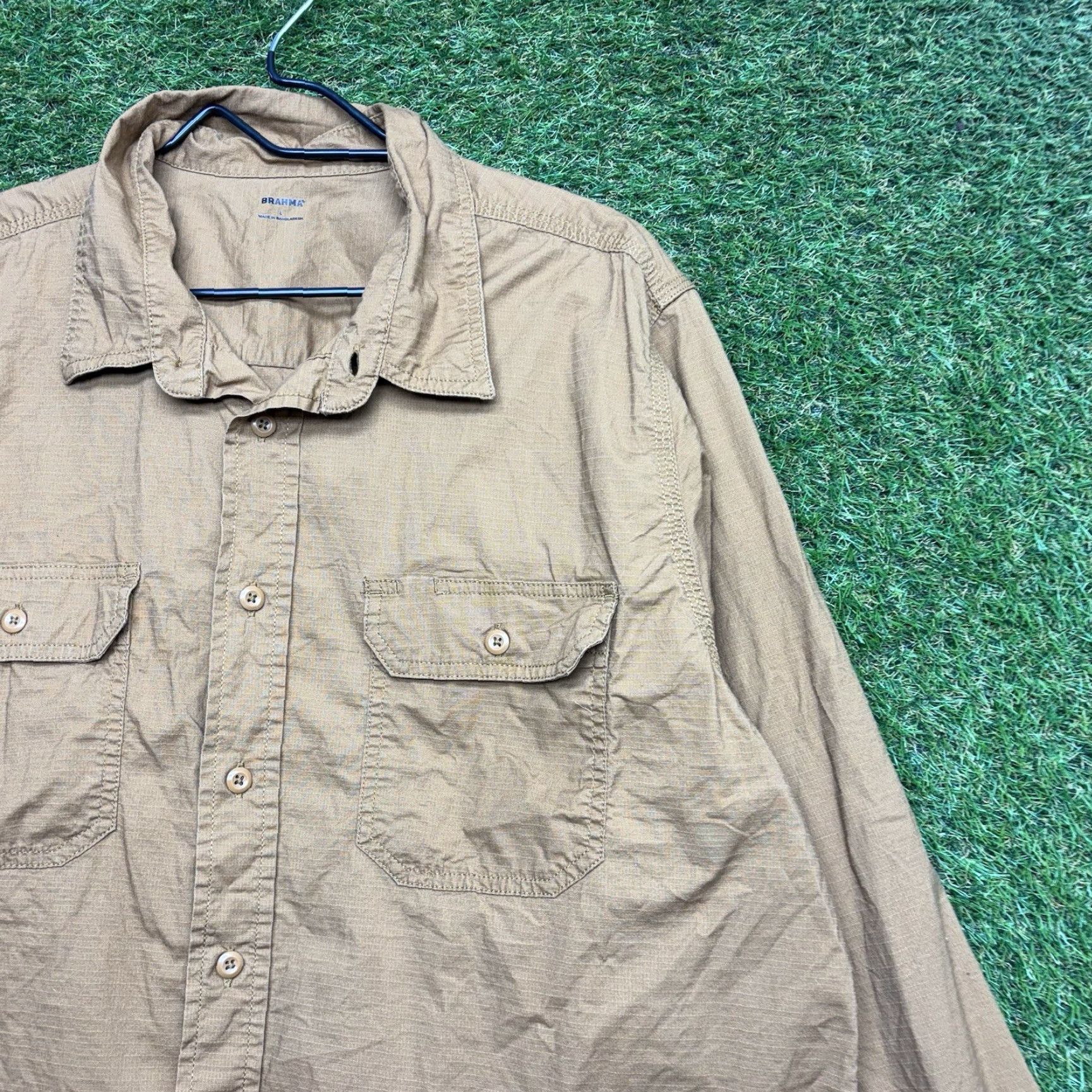 Vintage Brahma Shirt Mens L Long Sleeve Button-Up Workwear Chest Pockets Two Pockets Button-Up Brahma Workwear Shirt Mens L Brown Size US L / EU 52-54 / 3 - 4 Thumbnail