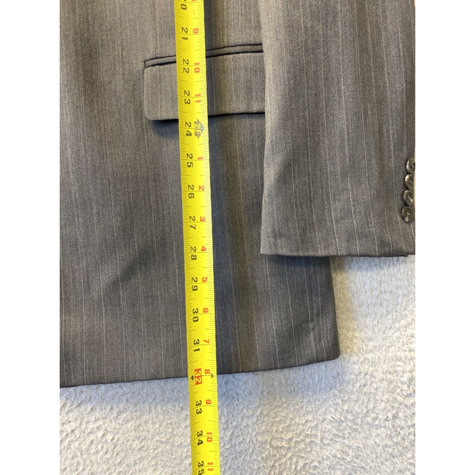 Ralph Lauren VINTAGE Ralph Lauren RLR Suit 2-piece Men Gray Wool Striped 46L Formal Classics Size 46L - 4 Thumbnail