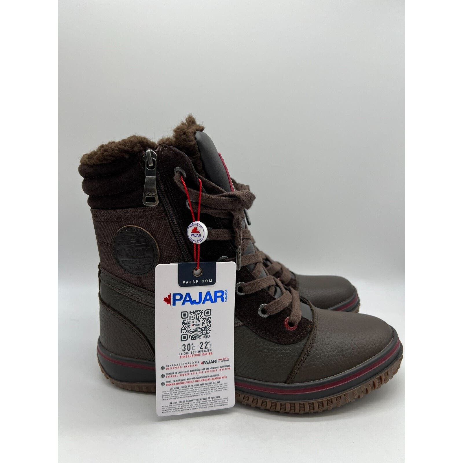 image of Pajar Tour Winter Boots Brown Waterproof Men's Size 8 New