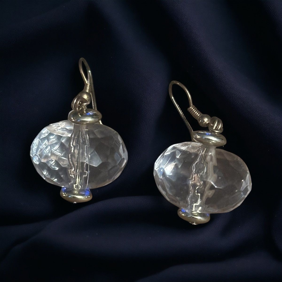 Other Clear faceted ball dangle earrings Size ONE SIZE - 1 Thumbnail