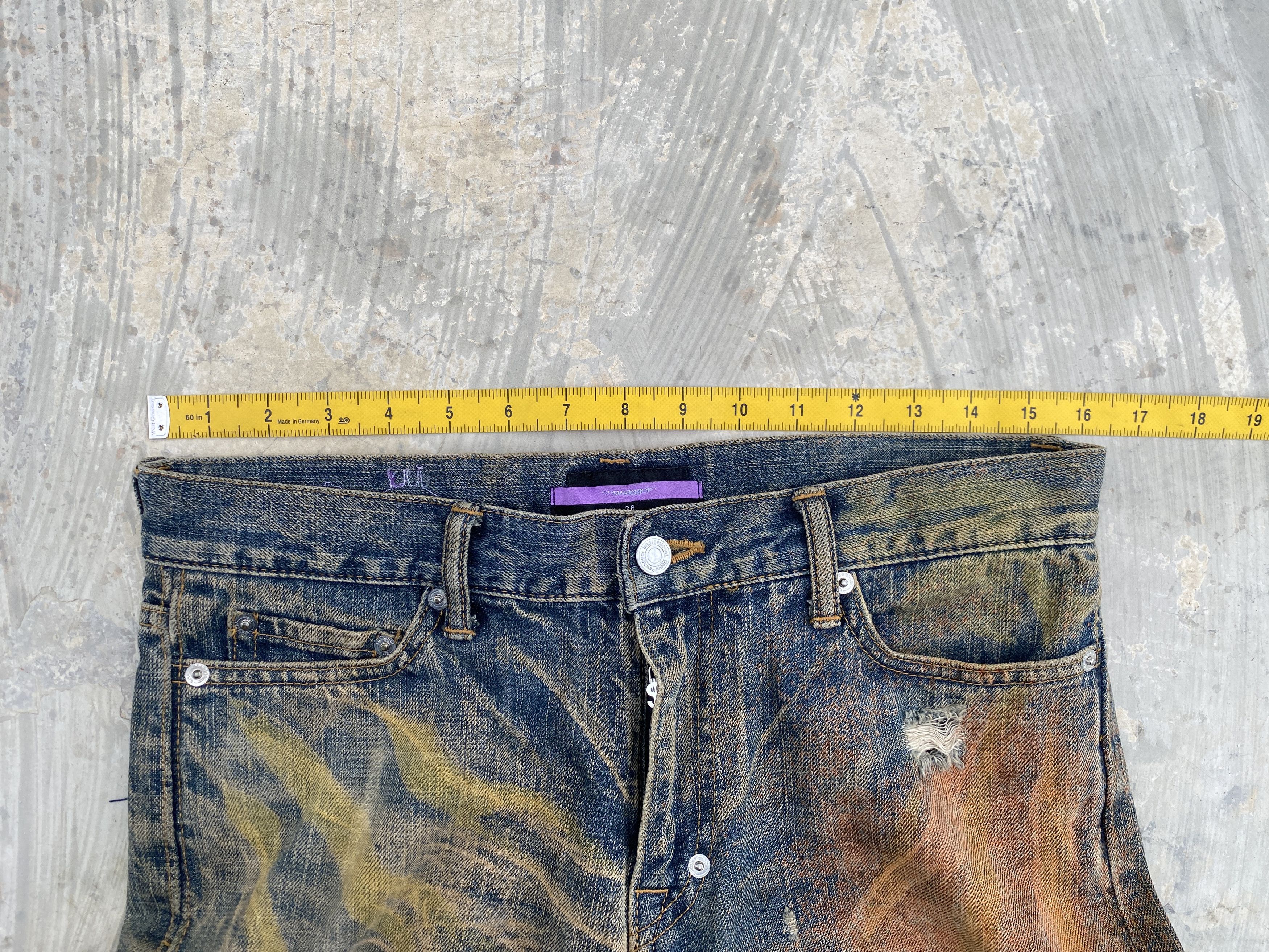 Japanese Brand Swagger Dirty Colourful Wash Selvedge Distressed Jeans Size US 28 / EU 44 - 13 Thumbnail