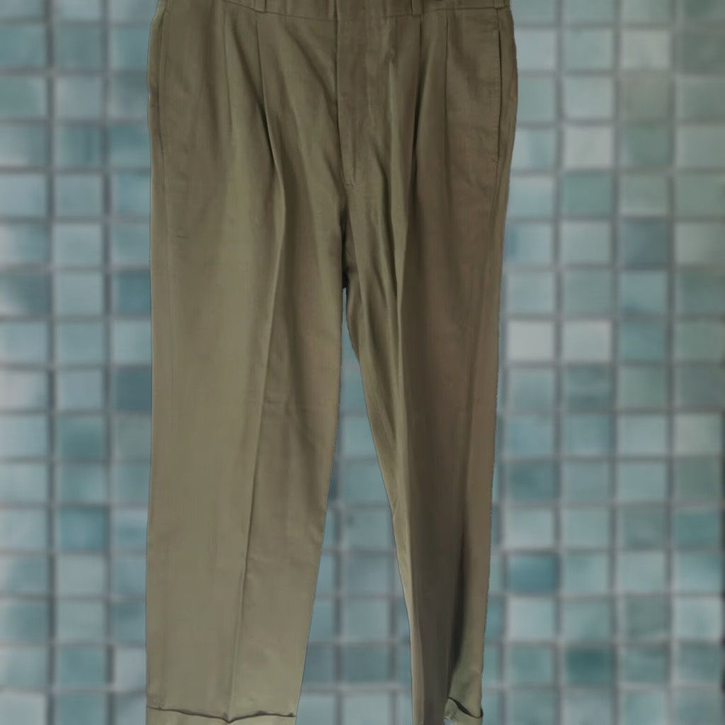 Berle VINTAGE Berle Mens Chino Pants - Pleated Cuffed Khakis Dress Pants Size 32 Waist 30 Inseam Beige Size US 32 / EU 48 - 1 Thumbnail