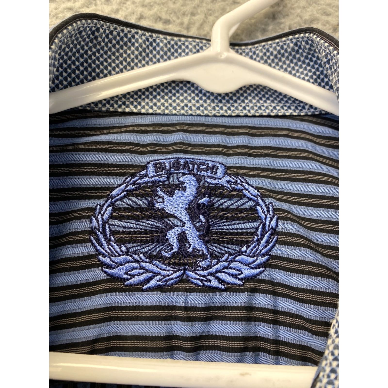 BUGATCHI VINTAGE Bugatchi Uomo Shirt Long Sleeve Button-Up Men’s Large Blue Striped Modern Size US L / EU 52-54 / 3 - 5 Thumbnail