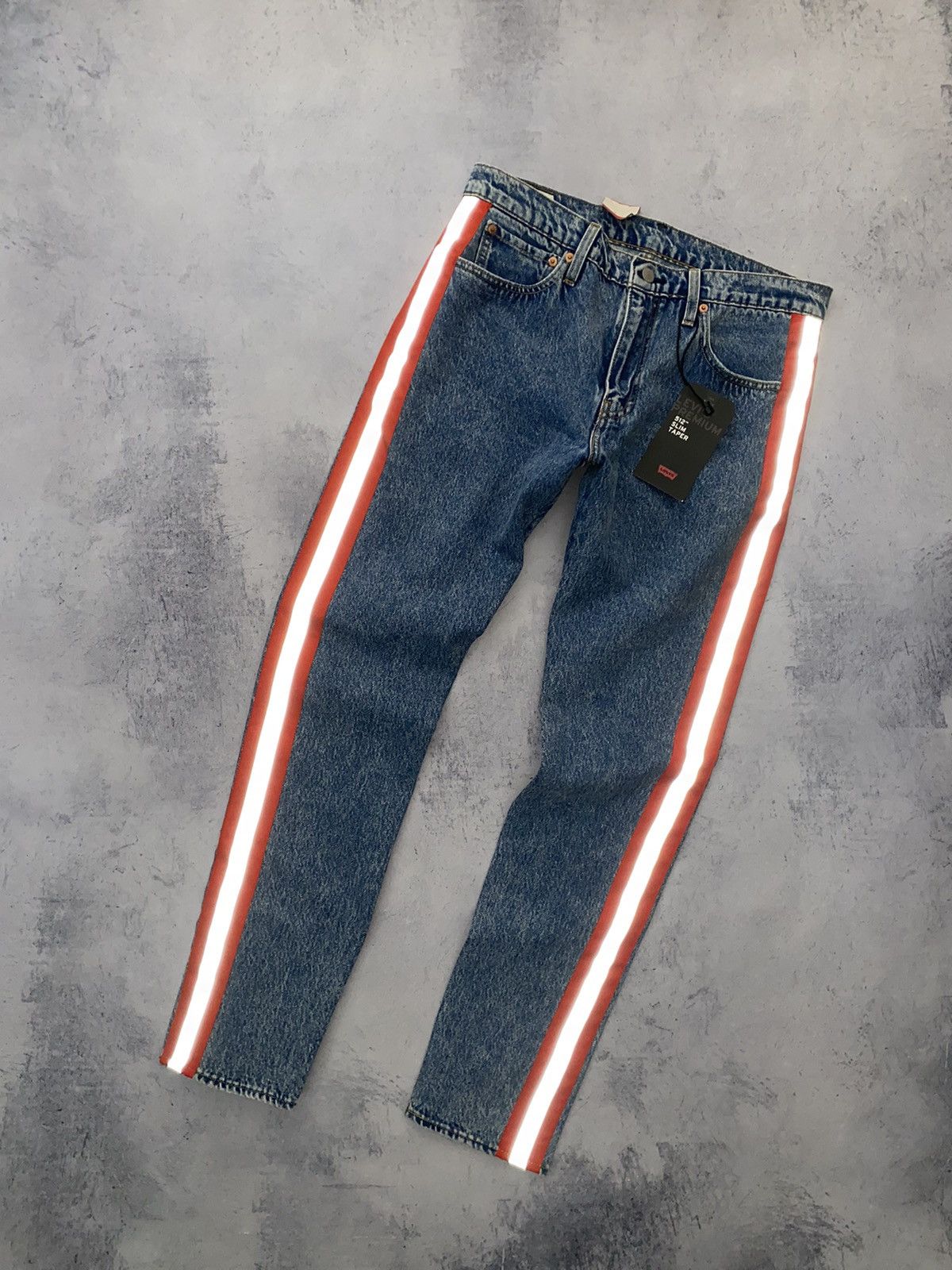 Designer × Levi's Levis 512 Premium San Francisco Reflective Wash Denim Jeans Size US 33 - 2 Thumbnail