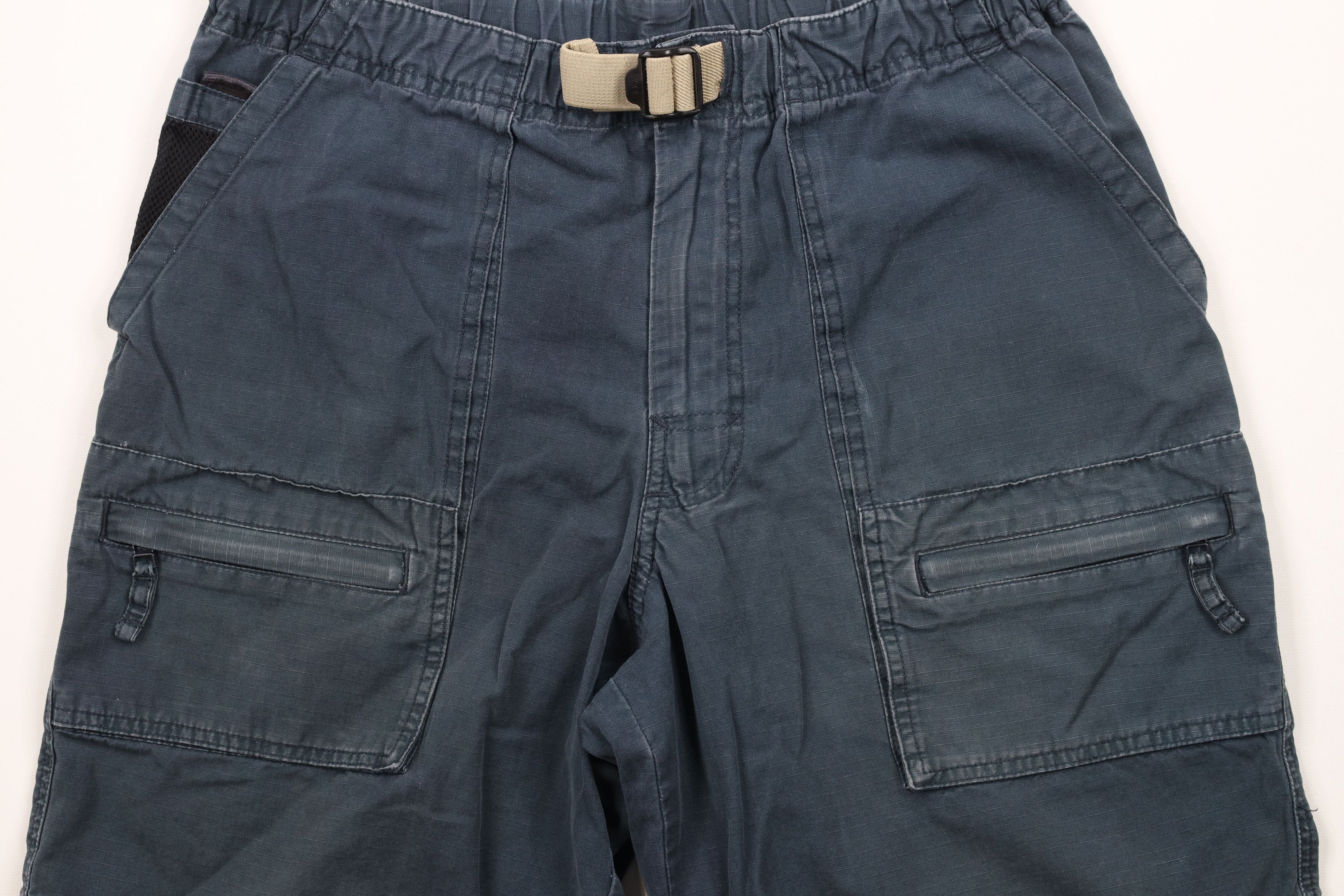 Gap Vintage 90s Gap Ripstop Belted Cargo Shorts Blue Cotton Size US 30 / EU 46 - 3 Thumbnail