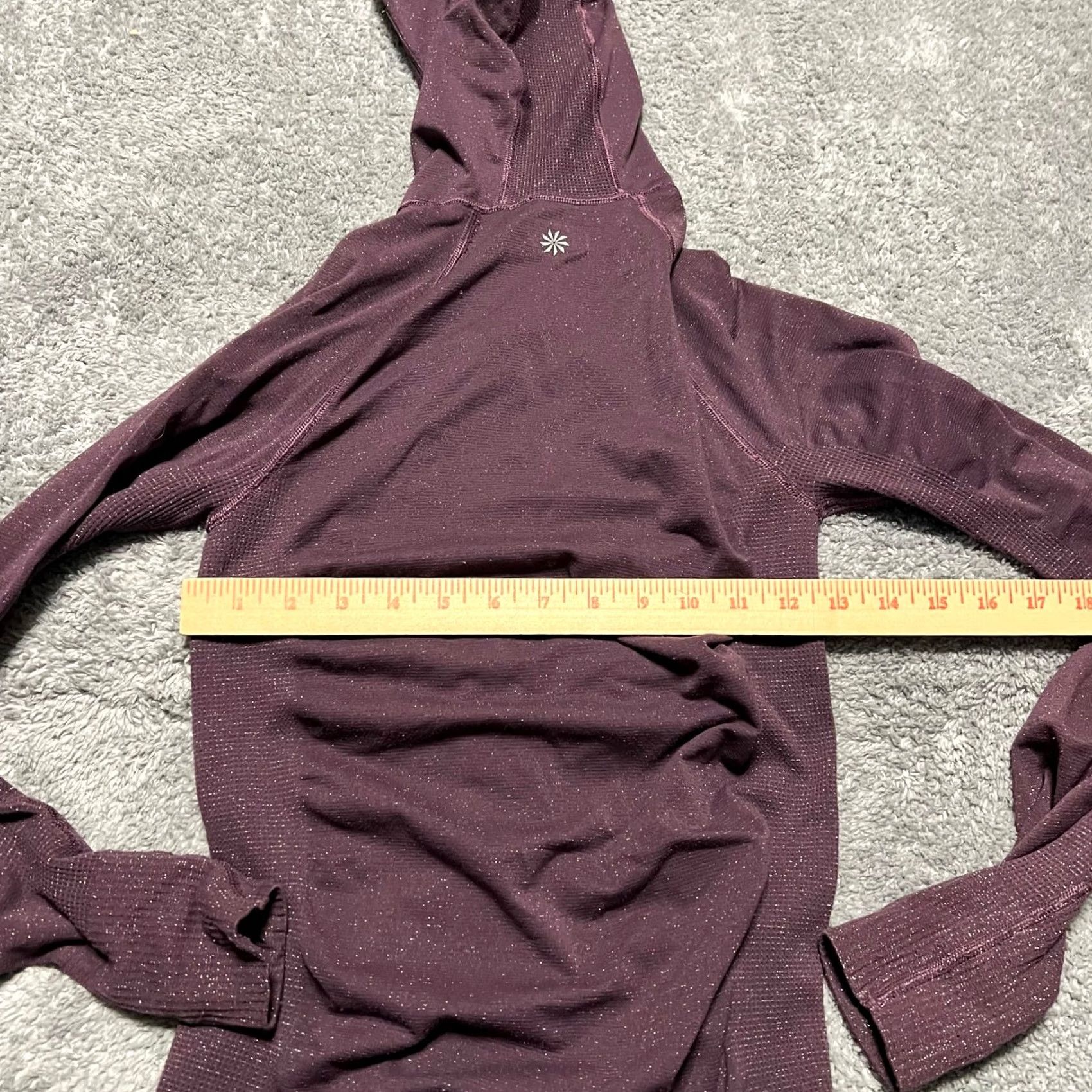 Athleta Athleta Hoodie Womens XS Seamless Shimmer Hoody Full Zip Ruched Purple Womens XS Hoodie Purple Size XS / US 0-2 / IT 36-38 - 5 Thumbnail