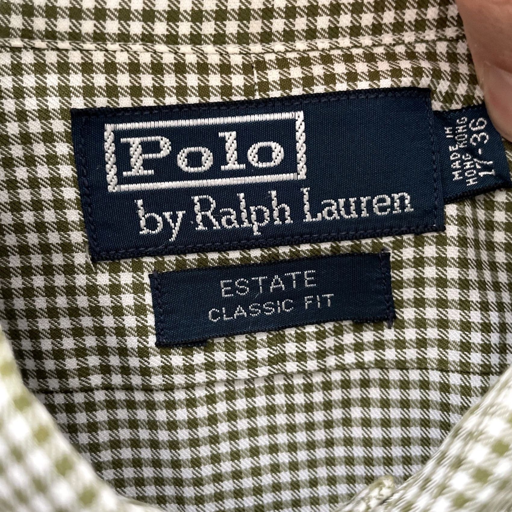 Polo Ralph Lauren VINTAGE Polo Ralph Lauren Shirt Mens 17-36 Classic Fit Gingham Green White 100% Cotton Long Sleeve Dress Shirt Boys Mens Women? Size US XL / EU 56 / 4 - 3 Thumbnail