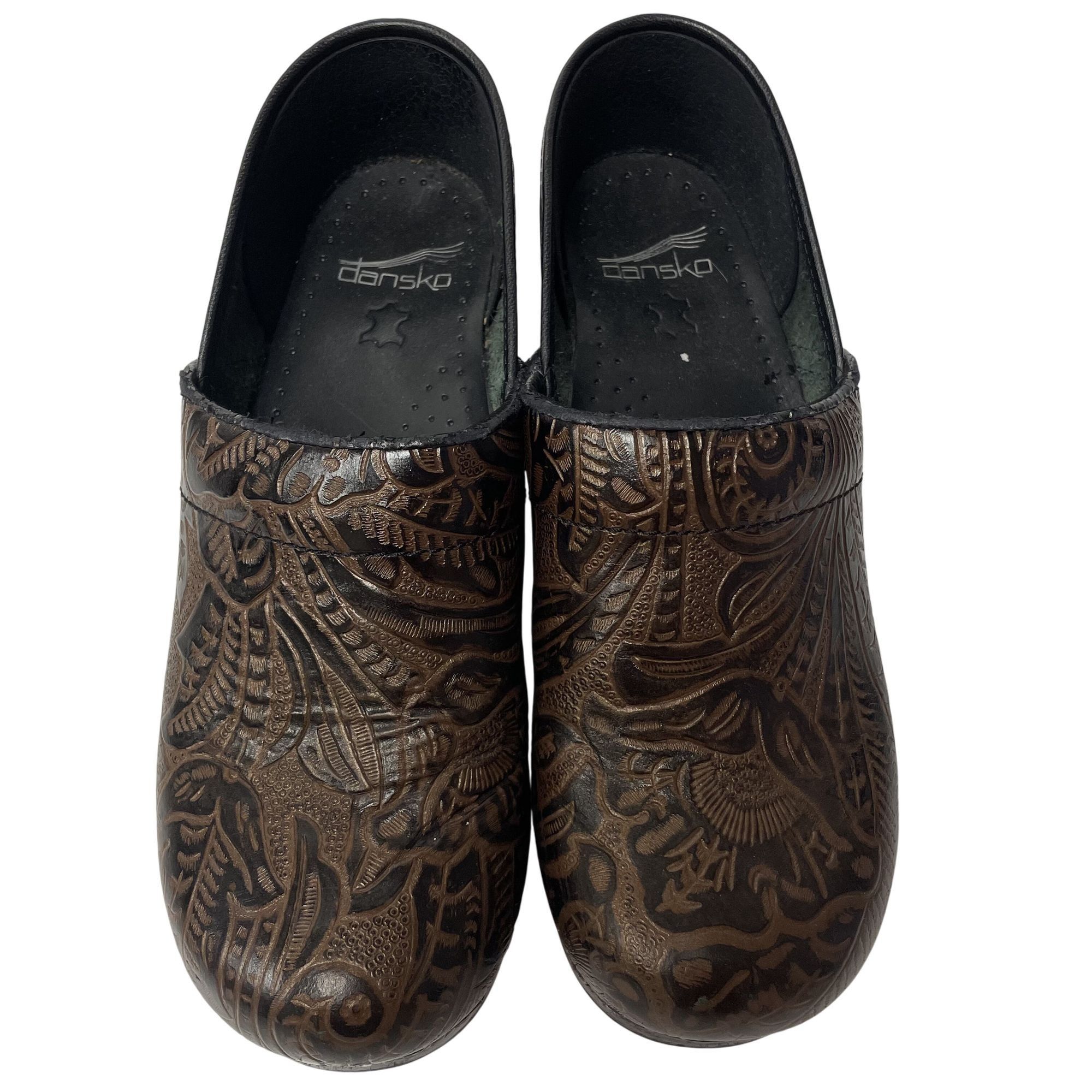 Dansko Dansko ANTIQUE TOOLED Leather Clogs Professional Shoes Size US 9 / IT 39 - 3 Thumbnail
