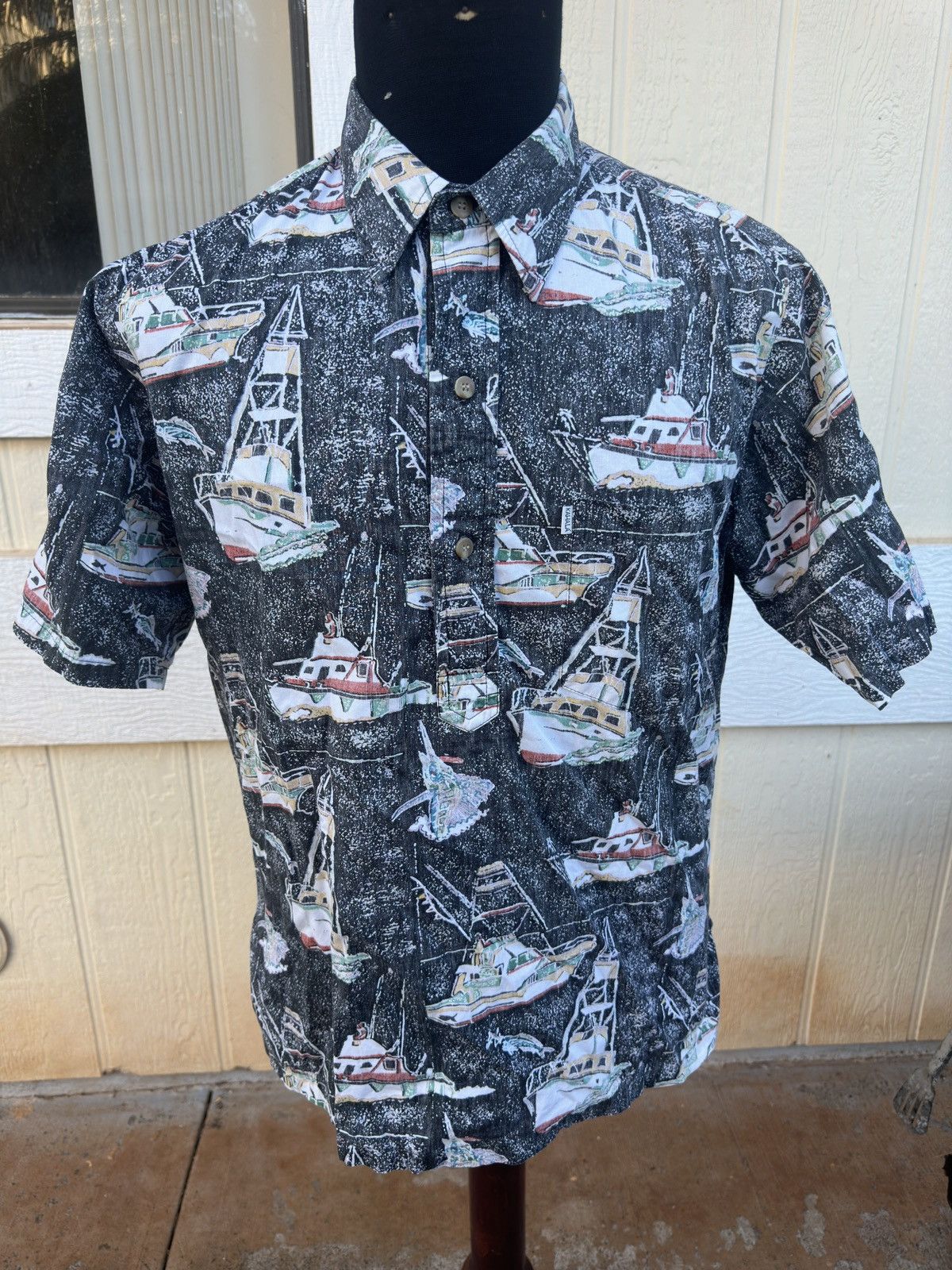 Other PreOwned Kahala Hawaiian Print 3/4 Button Black Men's M Size US M / EU 48-50 / 2 - 1 Thumbnail
