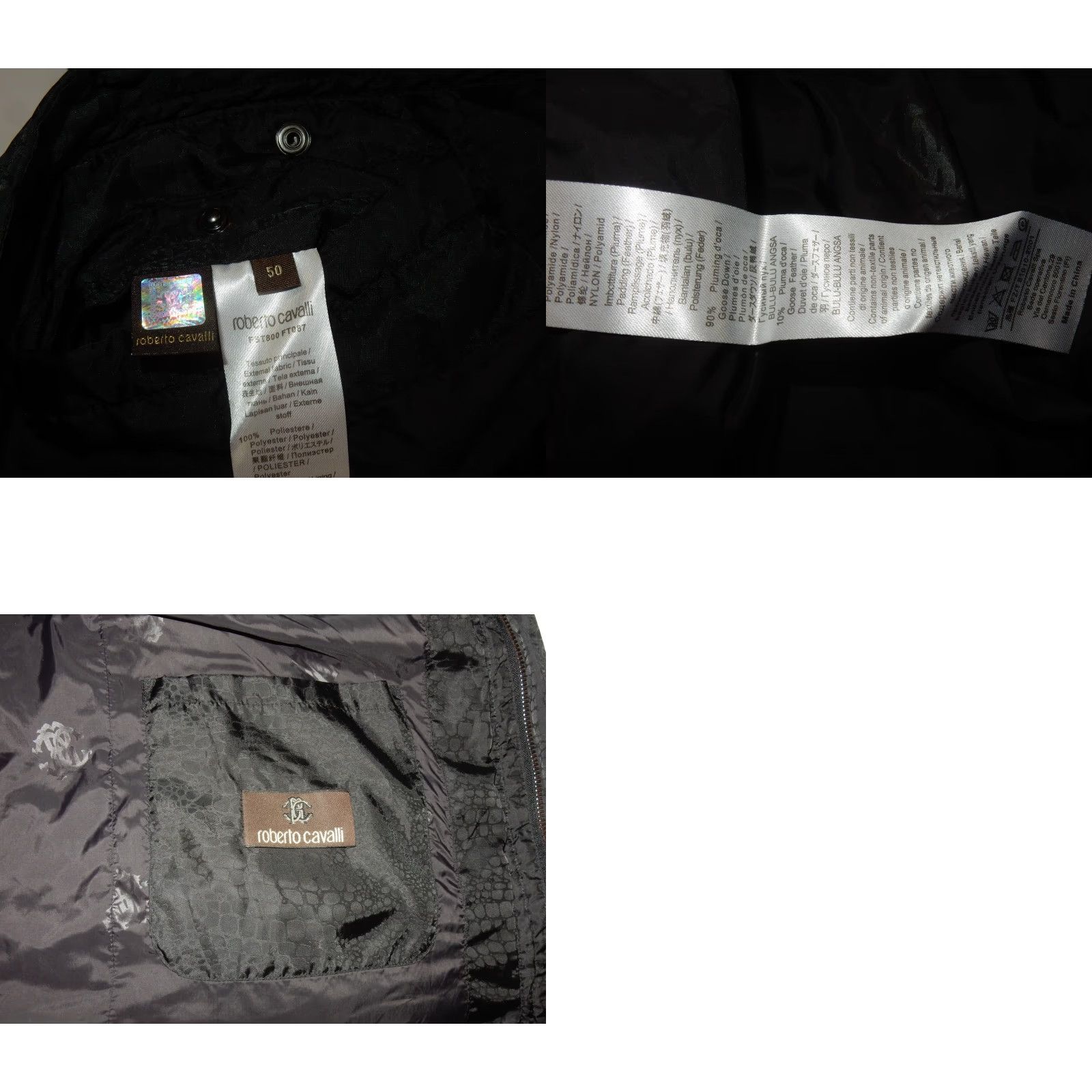 Roberto Cavalli Roberto Cavalli Men's Down Puffer Jacket Snake Reptile Size 50 Size US M / EU 48-50 / 2 - 8 Thumbnail