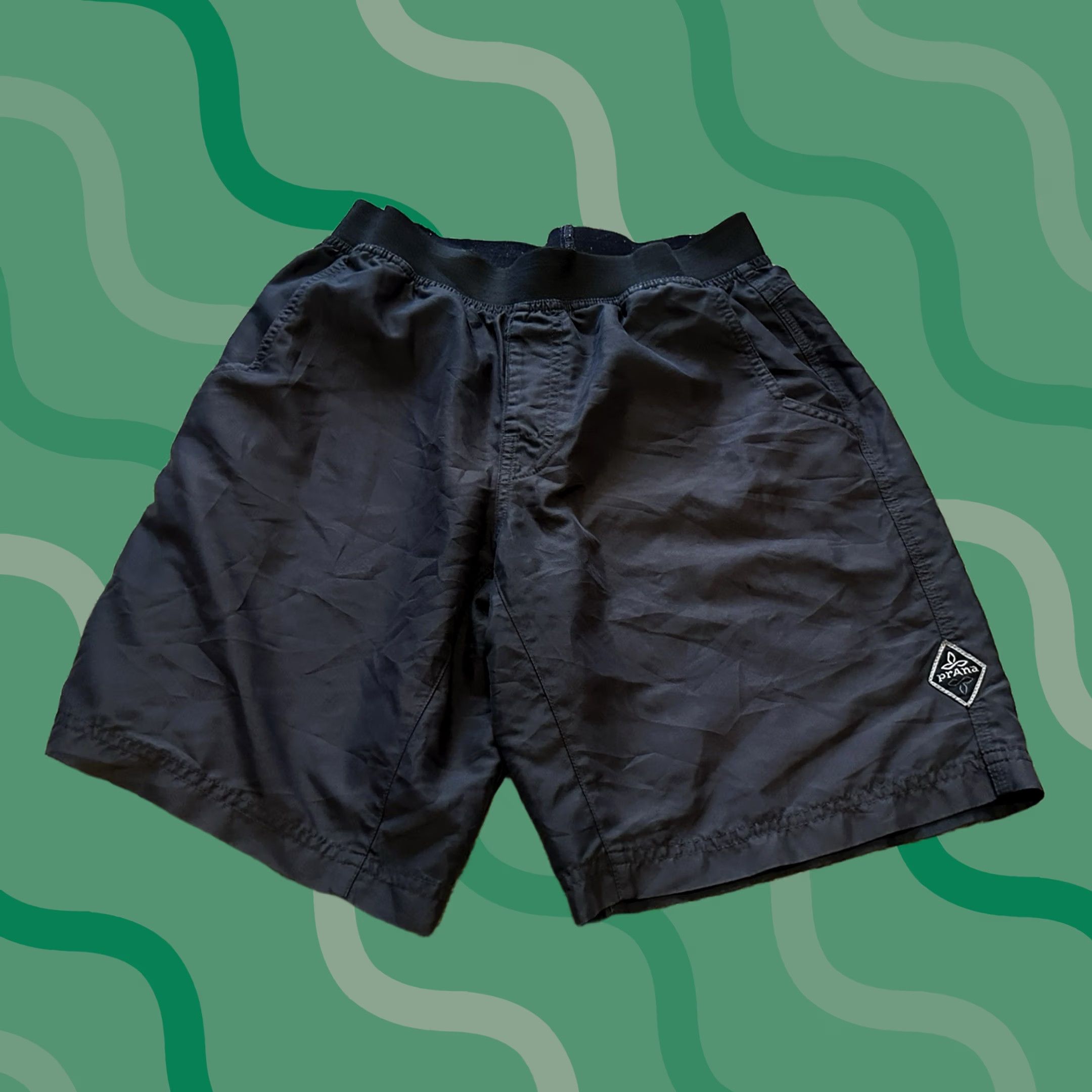 Prana Prana Shorts Men Small Outdoor Hiking Camping Performance Nylon Black Athletic Elastic Waist Pockets 9 in Inseam Regular Fit Outdoor Activewear Men Size US 29 - 1 Thumbnail