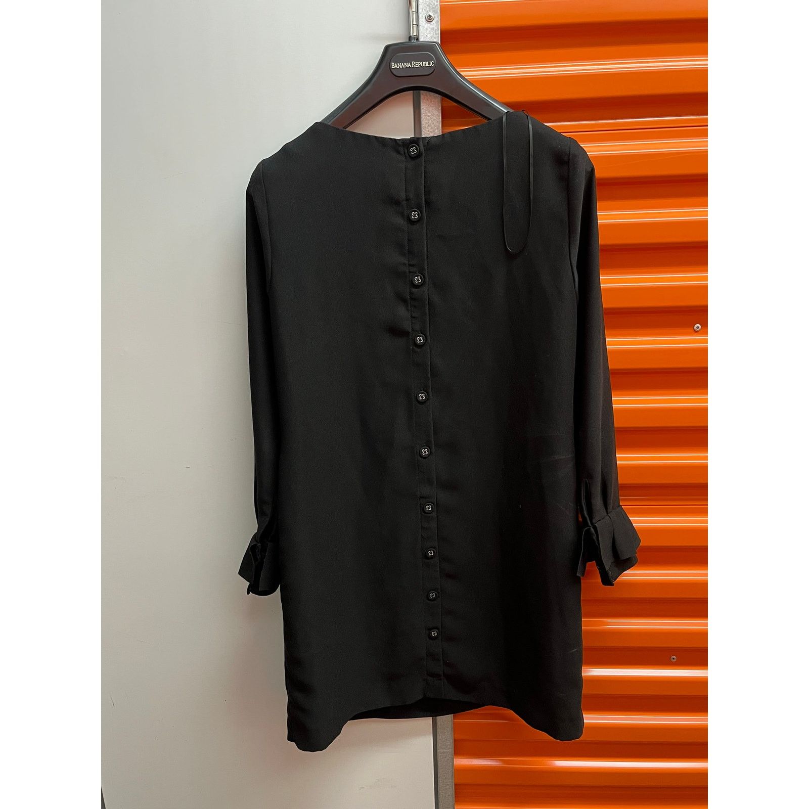 Banana Republic Banana Republic - Ruffle-Cuff Button-Back Dress / 4P / Black Size S / US 4 / IT 40 - 3 Thumbnail