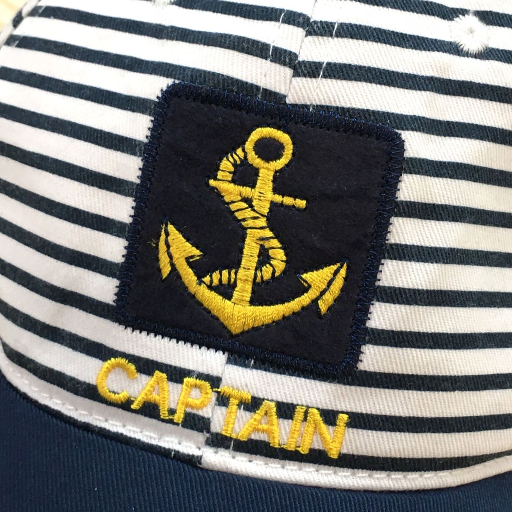 Lucky Brand Lucky Brand Captain Lucky 7 Baseball Cap Womens Blue OS Adjustable Stripe Embroidered Logo Size ONE SIZE - 4 Thumbnail