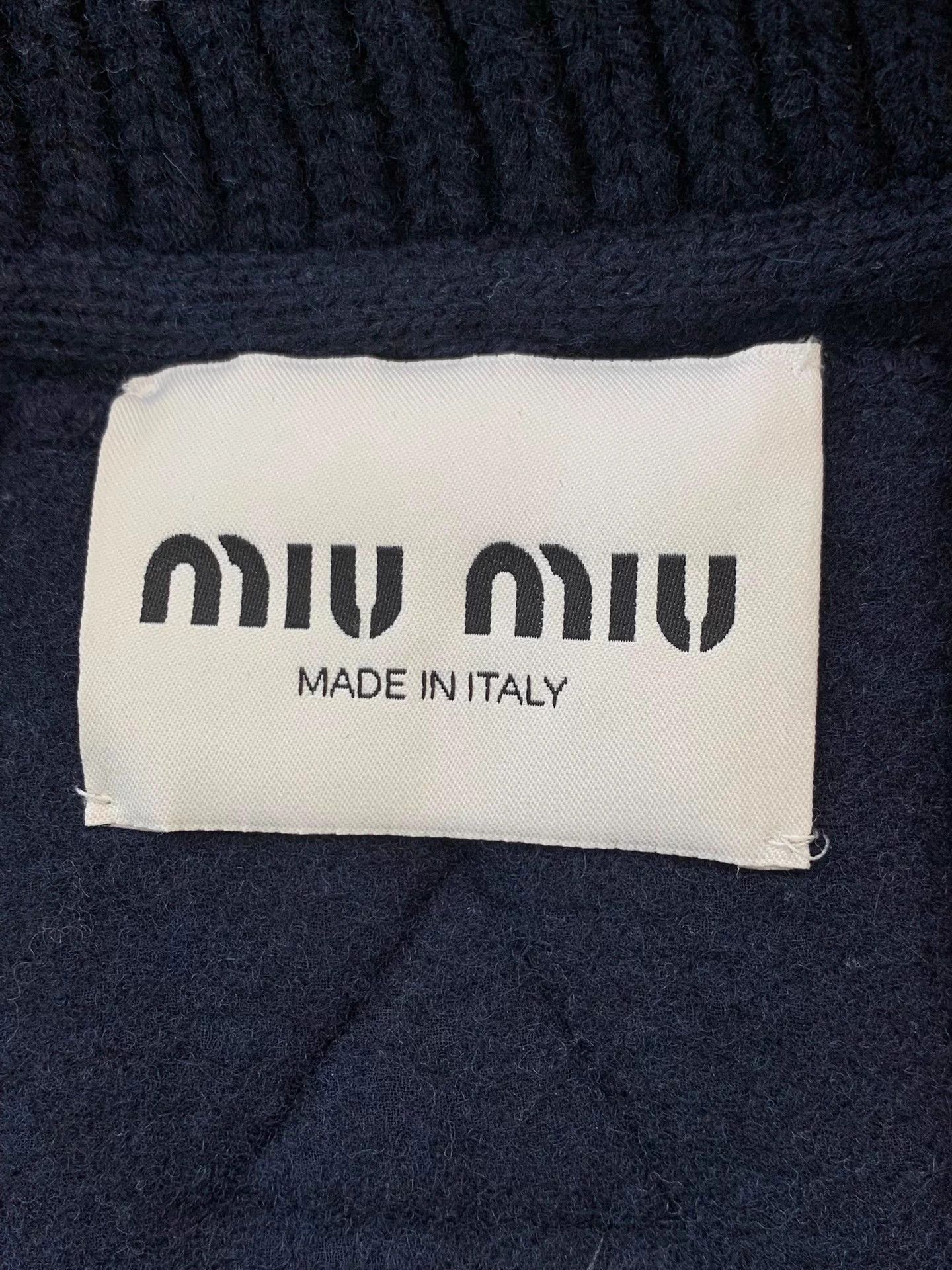 Miu Miu MIU MIU Navy Blue Wool Short Jacket Size 40 New Size S / US 4 / IT 40 - 4 Thumbnail