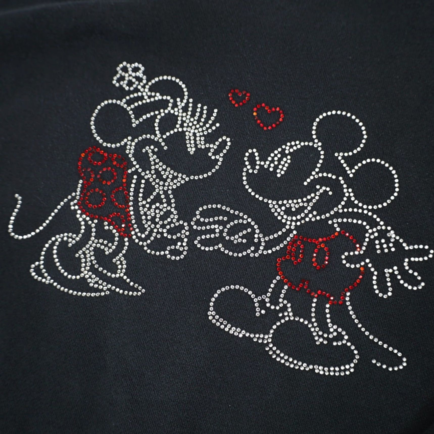 Disney VINTAGE Disney Mickey and Minnie Mouse Womens Medium Rhinestone Sweatshirt Black Size M / US 6-8 / IT 42-44 - 4 Thumbnail