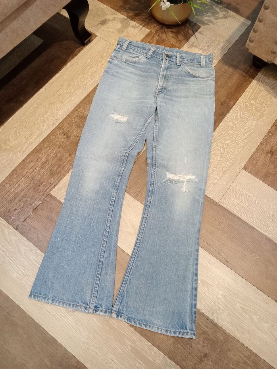 Levi's Vintage Clothing LEVI'S VINTAGE ORANGE TAG BLUE DENIM FLARED PANTS Size US 31 - 2 Thumbnail