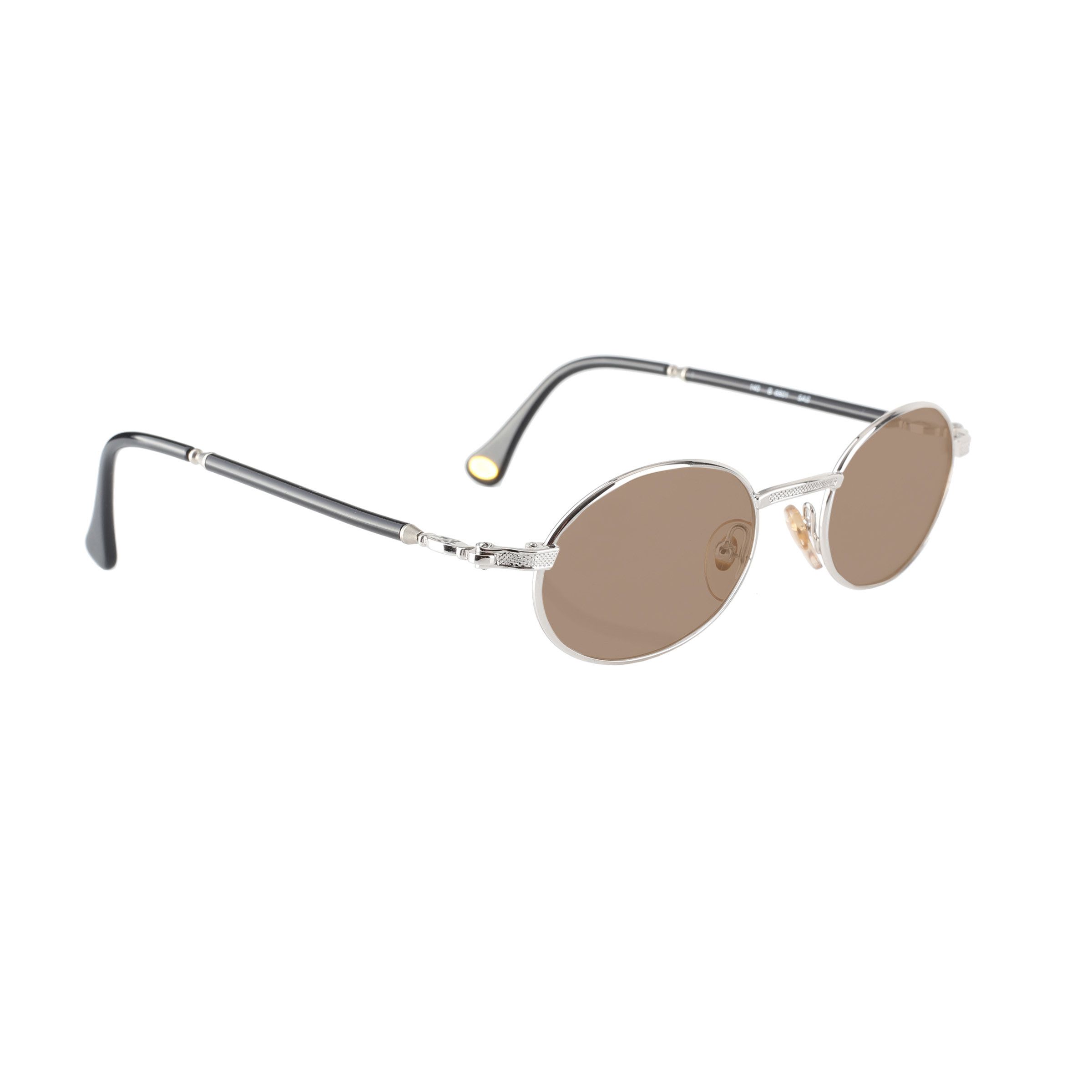 Burberry Burberry '90s Silver & Black Oval Frame Sunglasses Brown Size ONE SIZE - 1 Thumbnail