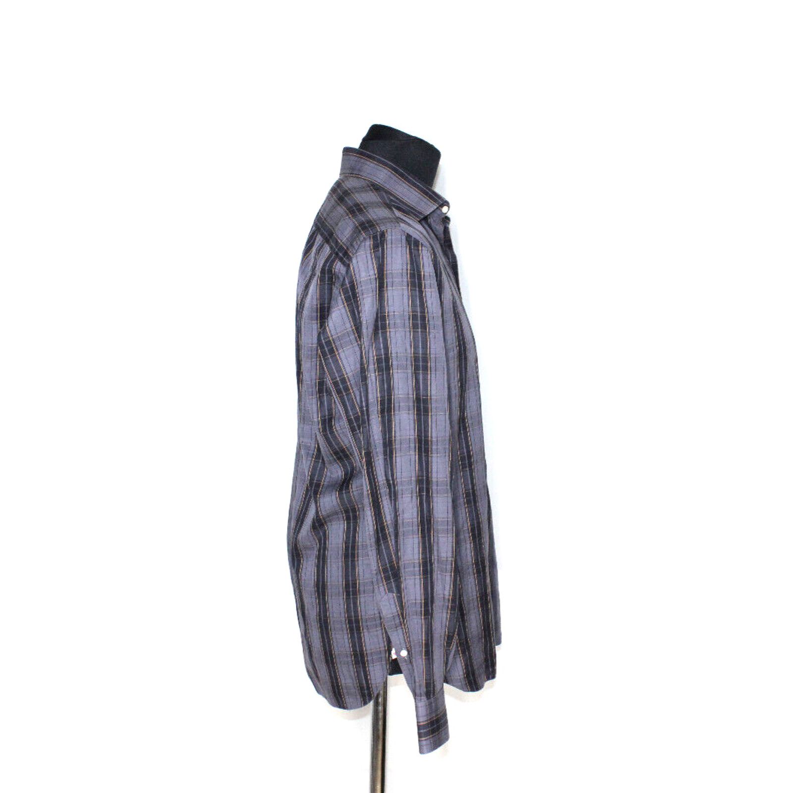 Isaia ISAIA Blue & Navy Plaid Cotton Button Up Long Sleeve Shirt L Size US L / EU 52-54 / 3 - 2 Thumbnail