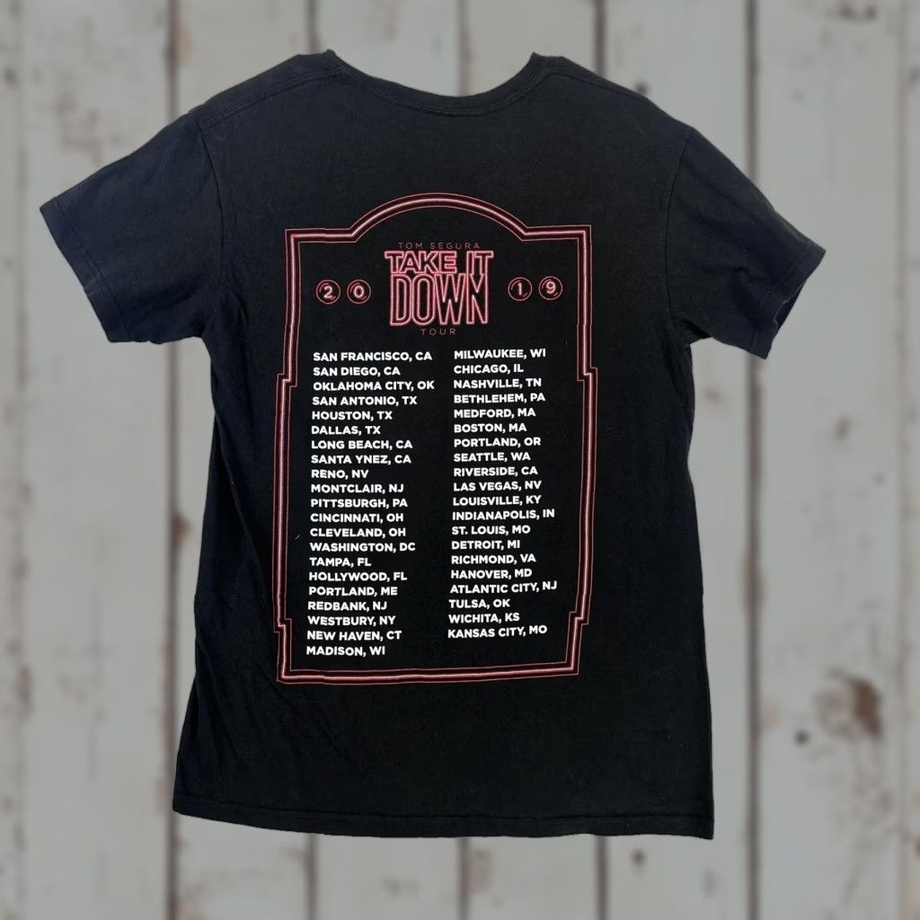 Vintage Tom Segura Stand Up Comedy Tour Shirt M 2019 Take It Down USA Made Black Cotton Graphic Print Short Sleeve Men’s Regular Crew Neck Size US M / EU 48-50 / 2 - 1 Thumbnail