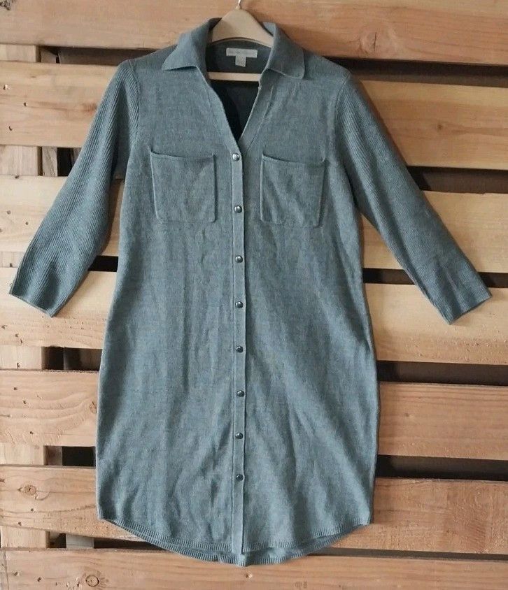 Other New York Co Women XS Gray Cozy Knit Sweater Dress Buttons Size XS / US 0-2 / IT 36-38 - 1 Thumbnail