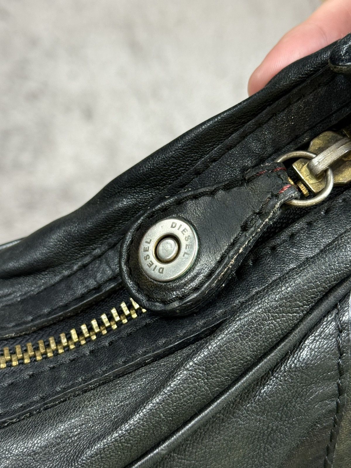 Diesel Vintage Diesel Black Leather Biker Shoulder Bag Size ONE SIZE - 14 Thumbnail