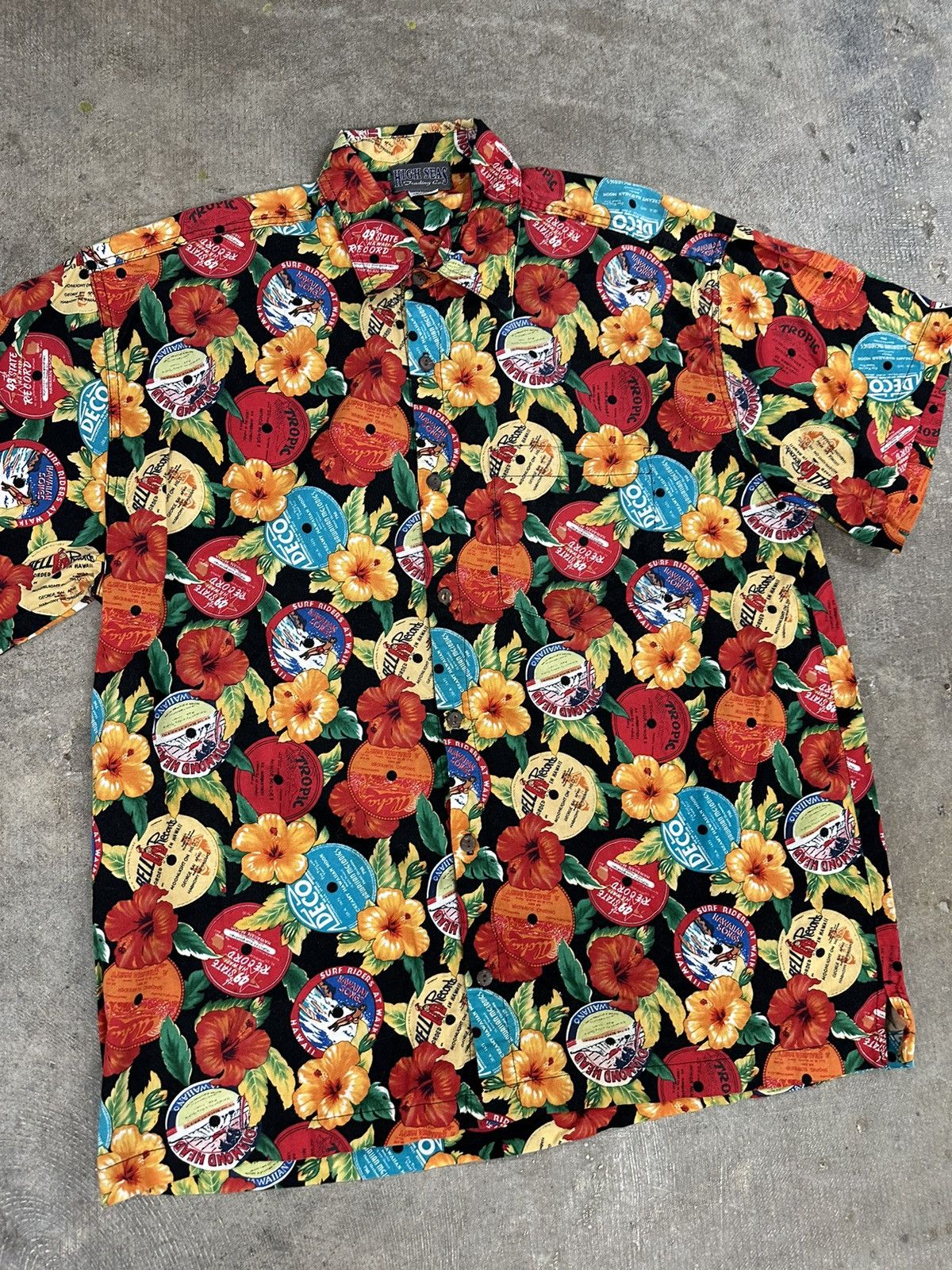 Vintage Vintage 90s High Seas All Over Print Hawaiian Button Up Size US L / EU 52-54 / 3 - 3 Thumbnail