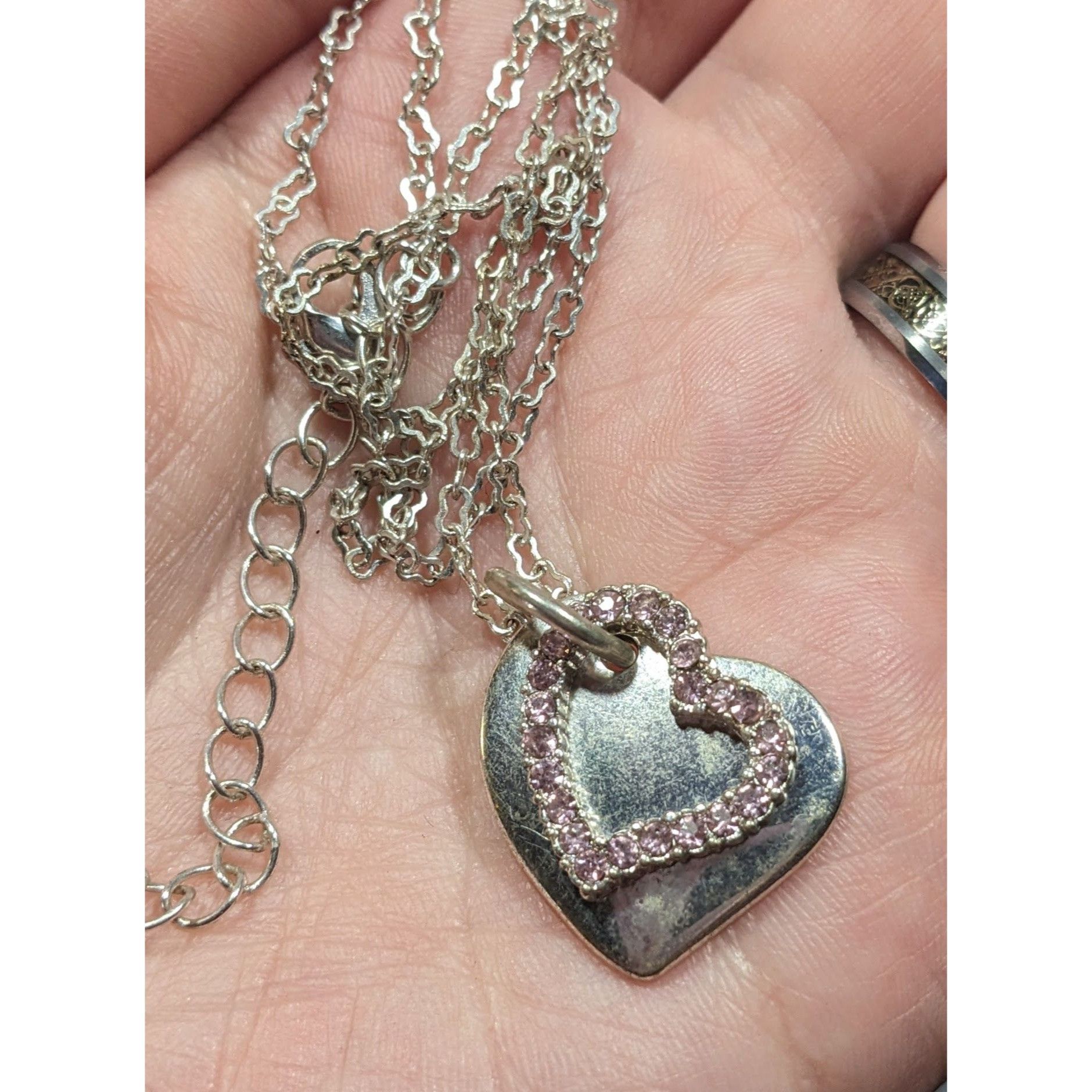 Other Coquette Pink And Silver Tone Heart Pendant Necklace Size ONE SIZE - 5 Thumbnail