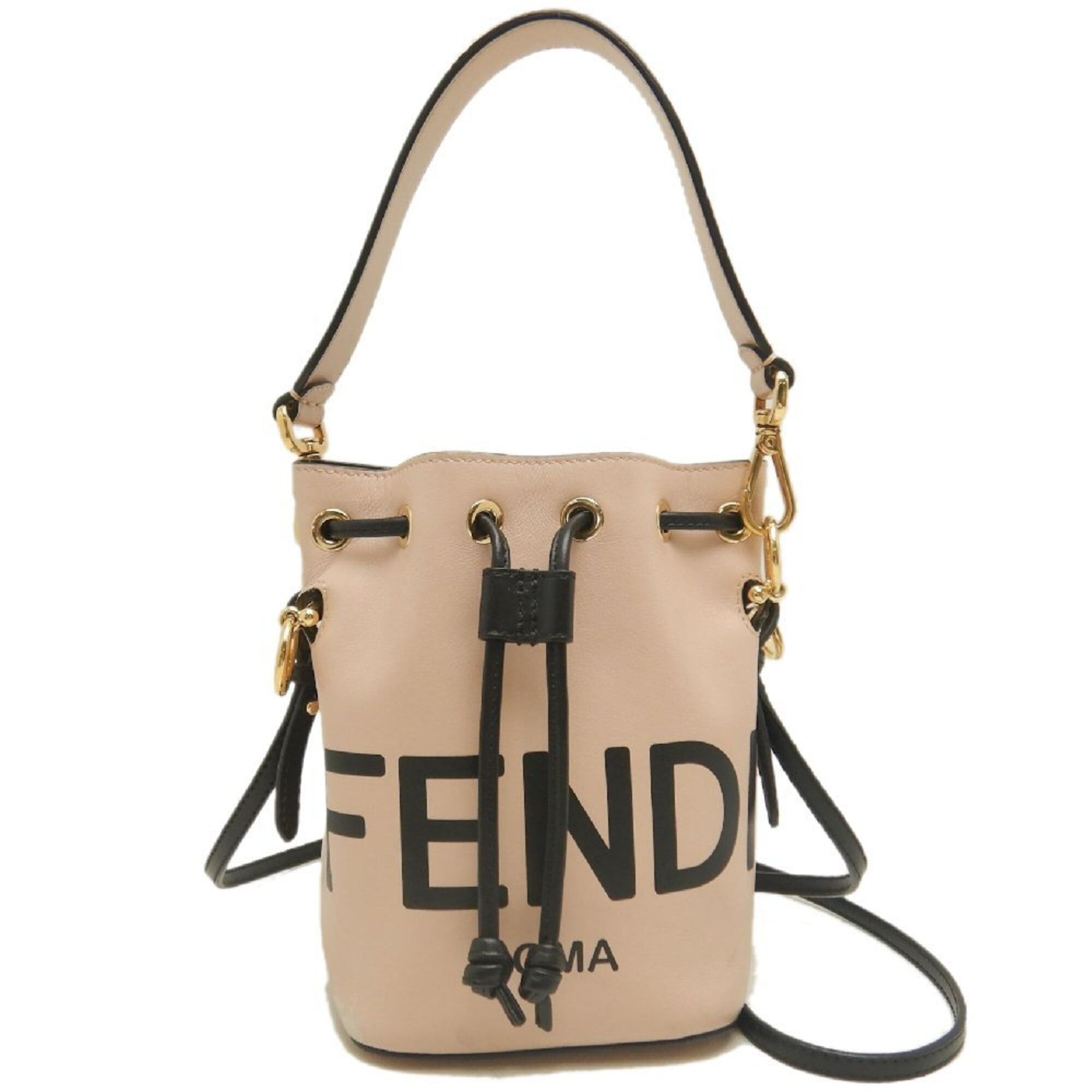 Fendi FENDI Montresor 8BS010 Shoulder Bag, Leather, Pink/Black, Women's, 253814 Size ONE SIZE - 1 Thumbnail